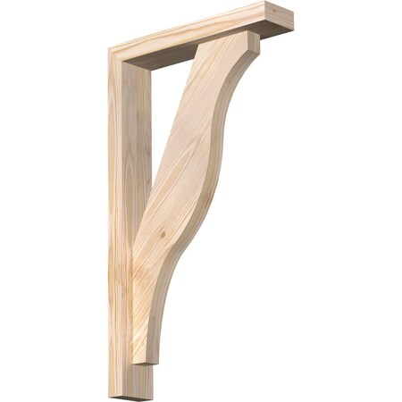 Ekena Millwork Funston Block Smooth Bracket w/ Offset Brace, Douglas Fir, 3 1/2"W x 16"D x 28"H BKT0402X16X28FST05SDF